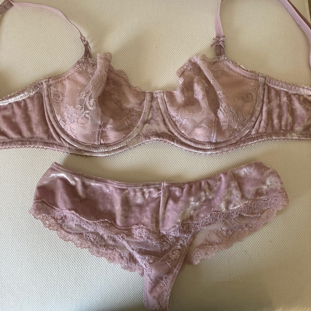 Lilac Velvet Lace Victoria’s Secret Set